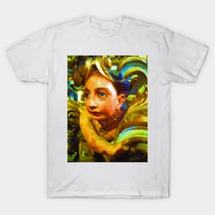 baroque sculpture of colored angel T-Shirt